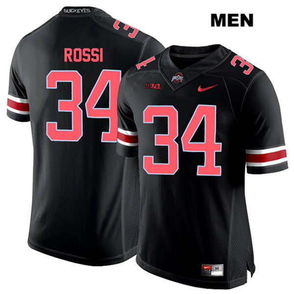 Ohio State Buckeyes Men's Mitch Rossi #34 Red Number Black Authentic Nike College NCAA Stitched Football Jersey OE19B61HW